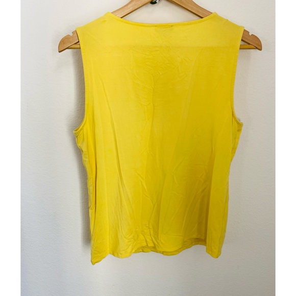 Talbots • Spring Yellow Ruffled Sleeveless Blouse - Picture 9 of 10